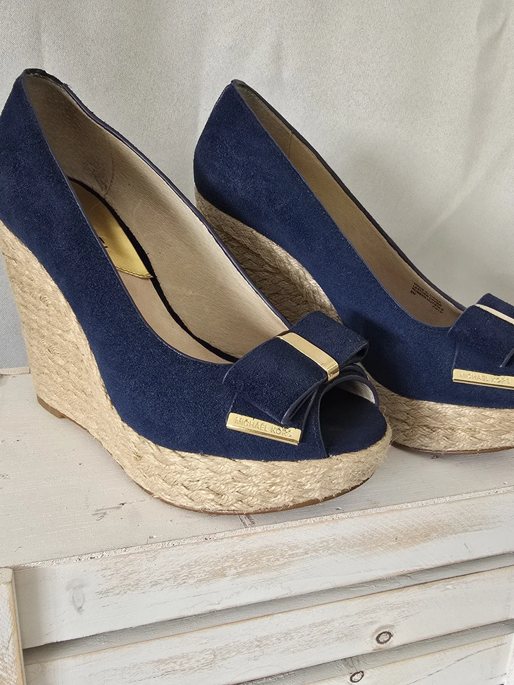 ✨ LIKE NEW Michael Kors Blue Suede Espadrille Wedges ✨